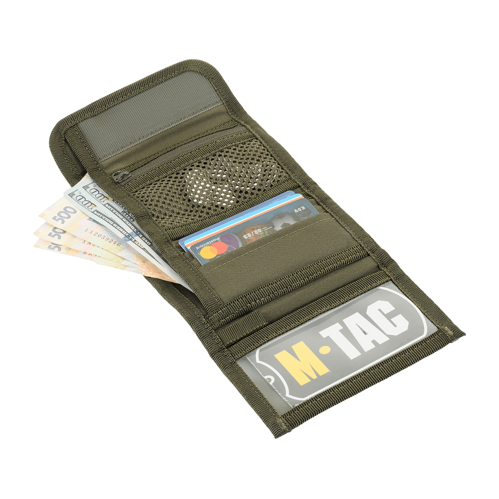 M-Tac Pung Elite Gen.II – kompakti musta lompakko, lokero seteleille, korteille ja vetoketjullinen kolikkotasku, valmistettu kestävästä Cordura 500D:stä.