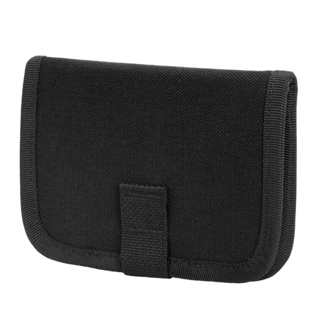 M-Tac Patch Panel Elite Large mustana, valmistettu kestävästä 1000D CORDURA®:sta, vetoketju ja Velcro-loop -paneeli merkeille.