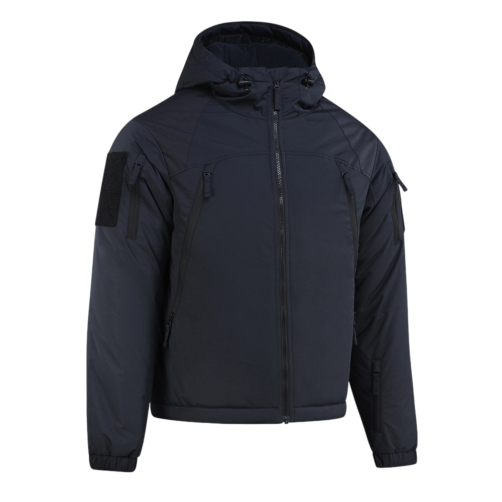 M-Tac Alpha Gen.III Pro talvitakki, musta, vettähylkivä nylon, sopii jopa -20°C, säädettävä huppu ja hihansuut.