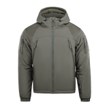 M-Tac Alpha Gen.III Pro talvitakki, harmaa, hupulla ja vahvistetuilla kyynärpäillä, sopii arkeen ja kylmiin olosuhteisiin jopa -20° C.