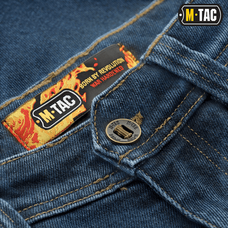 M-Tac Jeans Tactical Gen. I Cordura Regular Fit -farkut, kestävä Cordura-denim-muotoilu kestävyyttä ja tyyliä varten.