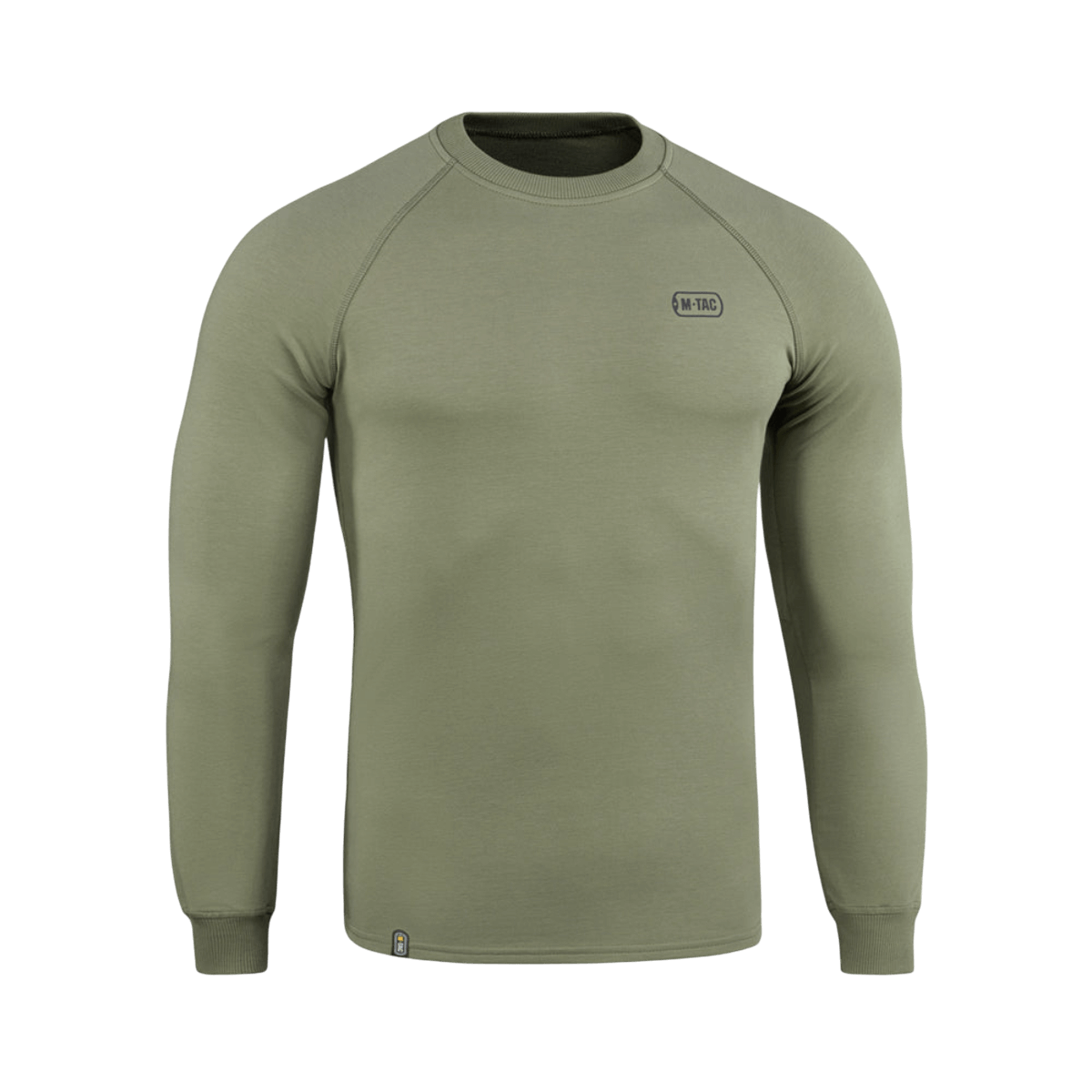 M-Tac Raglan Athlete -oliivinvihreä college raglanhihoilla, valmistettu puuvillasta ja elastaanista, sopii sekä urheiluun että arkeen.