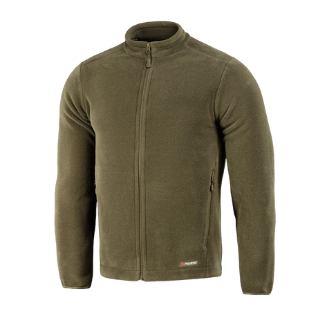 M-Tac Nord Polartec -fleecetakki oliivinvihreänä, valmistettu premium Polartec® 200 Series -fleecestä, suunniteltu lämpöön ja mukavuuteen.