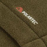 M-Tac Nord Polartec -fleecetakin lähikuva Polartec®-logolla. Premium-luokan lämmöneristys ja kosteudenhallinta arkeen.