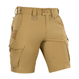 M-Tac Aggressor Summer Flex Shorts kevyessä Flex Rip-Stop -kankaassa D-renkailla ja 7 taskulla, täydelliset ulkoiluun.