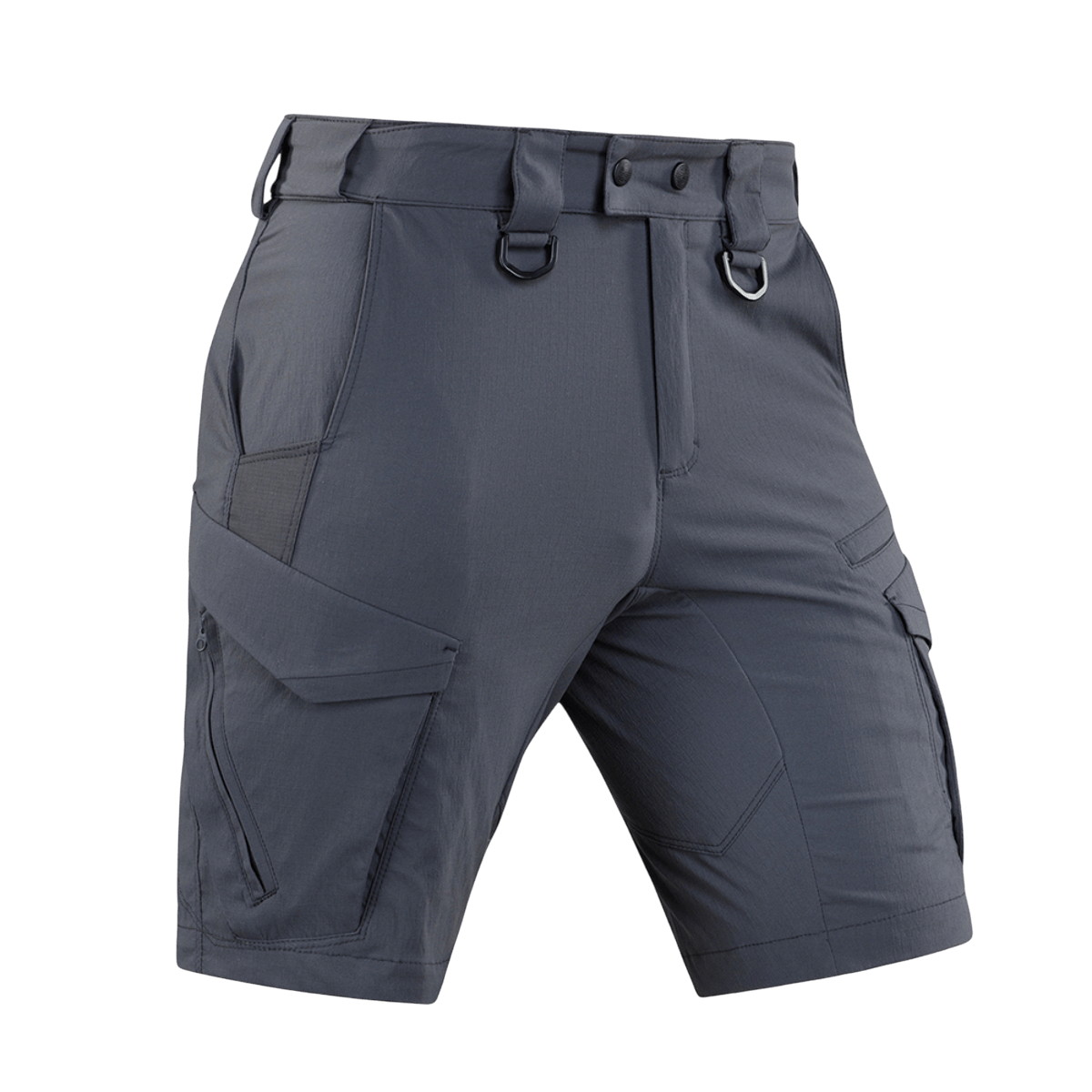 M-Tac Aggressor Summer Flex Shorts, taktinen muotoilu, kevyt Flex Rip-Stop -kangas ja seitsemän käytännöllistä taskua, tummanharmaa.