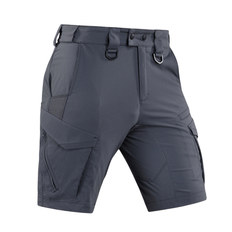 M-Tac Aggressor Summer Flex Shorts, taktinen muotoilu, kevyt Flex Rip-Stop -kangas ja seitsemän käytännöllistä taskua, tummanharmaa.
