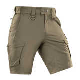 M-Tac Aggressor Summer Flex Shorts, Flex Rip-Stop -kangas, kevyet taktiset shortsit D-ringeillä ja seitsemällä taskulla, ideaalit harjoitteluun ja työhön.