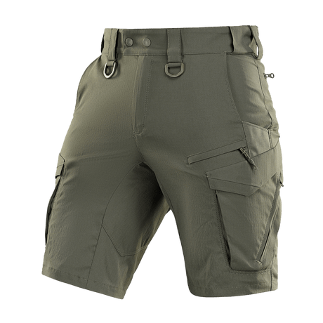 M-Tac Aggressor Summer Flex Shorts Flex Rip-Stop -kankaalla, taskuilla ja säädettävällä vyötäröllä. Ihanteellinen treeniin ja ulkoiluun.