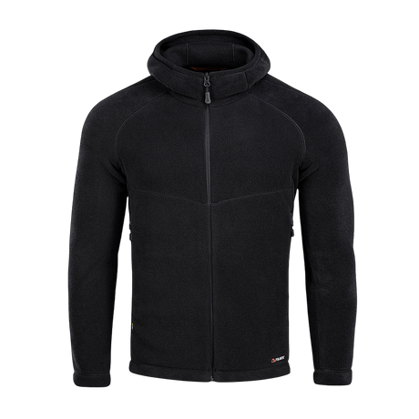 Musta M-Tac Sprint Fleece Sweatshirt Polartec huppari, suunniteltu mukavuuteen ja kestävyyteen.