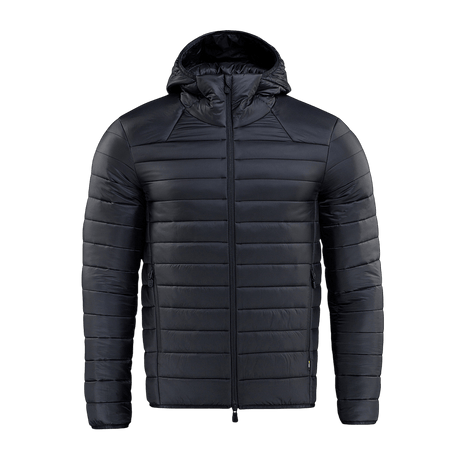 M-Tac Stalker Gen.III -takki mustana hupulla, sopii vaihtokaudelle, 100% nylonpinta ja G-LOFT-eristys, mukavuus jopa -15°C