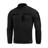 M-Tac Combat Fleece Polartec -takki mustana, Polartec-fleece ja tuulenpitävät paneelit, taktiseen ja arkipukeutumiseen.