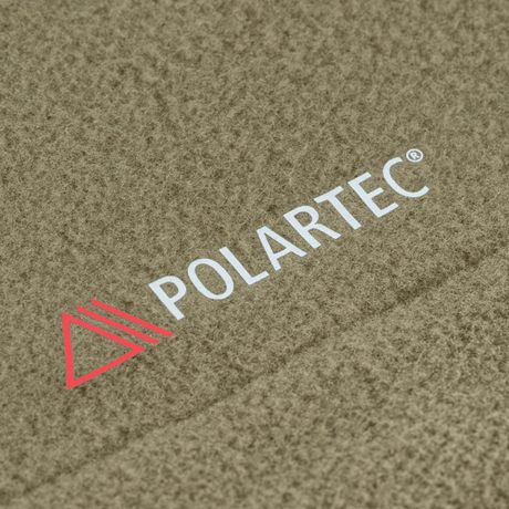 Lähikuva Polartec-materiaalista M-Tac Combat Fleece Polartec -takissa, 100% polyesteri.
