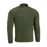 M-Tac Combat Fleece Polartec -takki oliivinvihreänä, valmistettu 200 g/m² Polartec-fleecestä, YKK-vetoketjut ja tarrapaneelit.