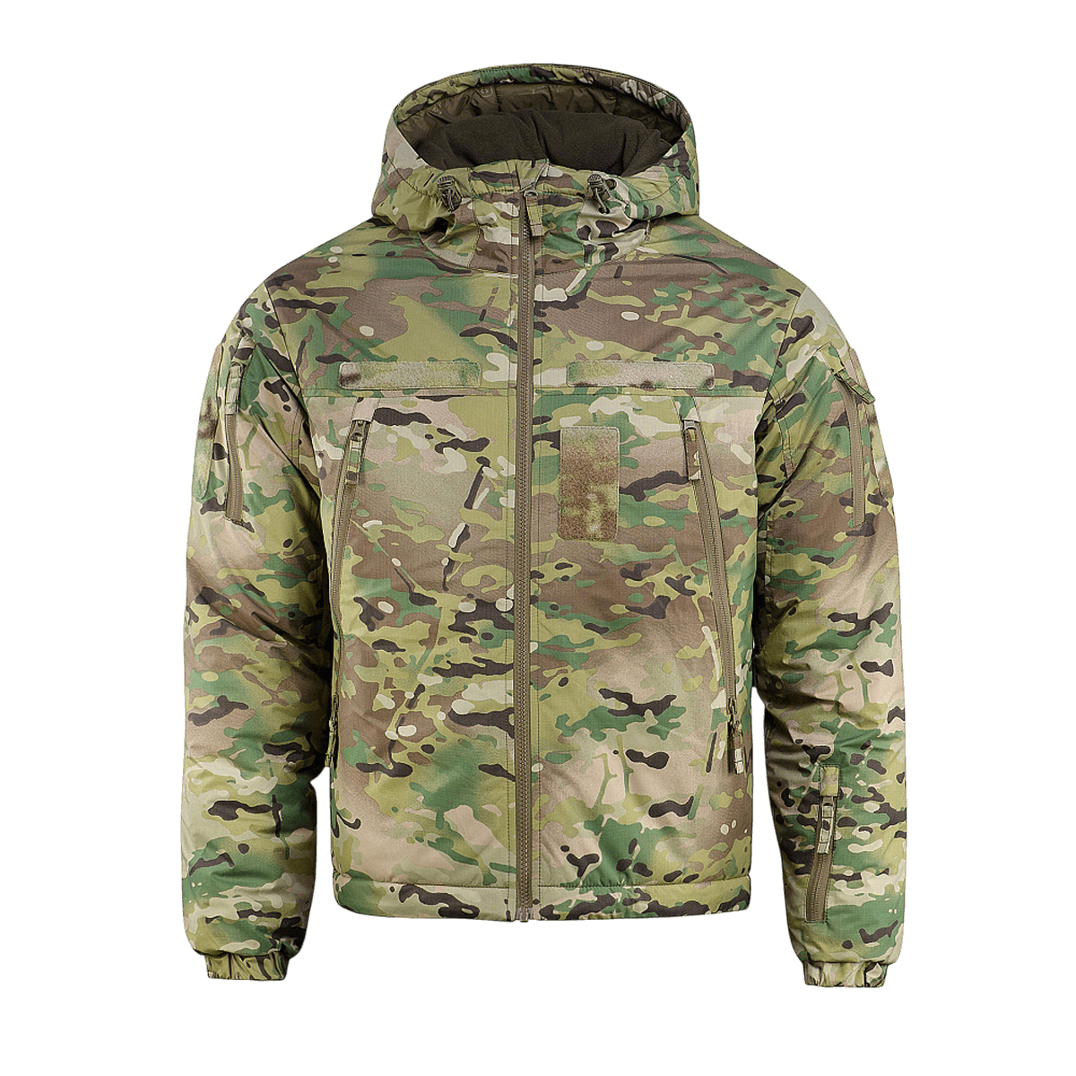 M-Tac Alpha Gen.IV Pro Primaloft -talvitakki kulutusta kestävästä, vettähylkivästä Multicam-materiaalista, sopii suojaksi kylmää vastaan jopa -20°C.
