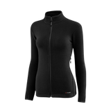 M-Tac Sweater Nord Fleece Polartec naisten malli mustana, suunniteltu lämmön ja toiminnallisuuden kannalta. Valmistettu Polartec® 200 Series -fleecestä.