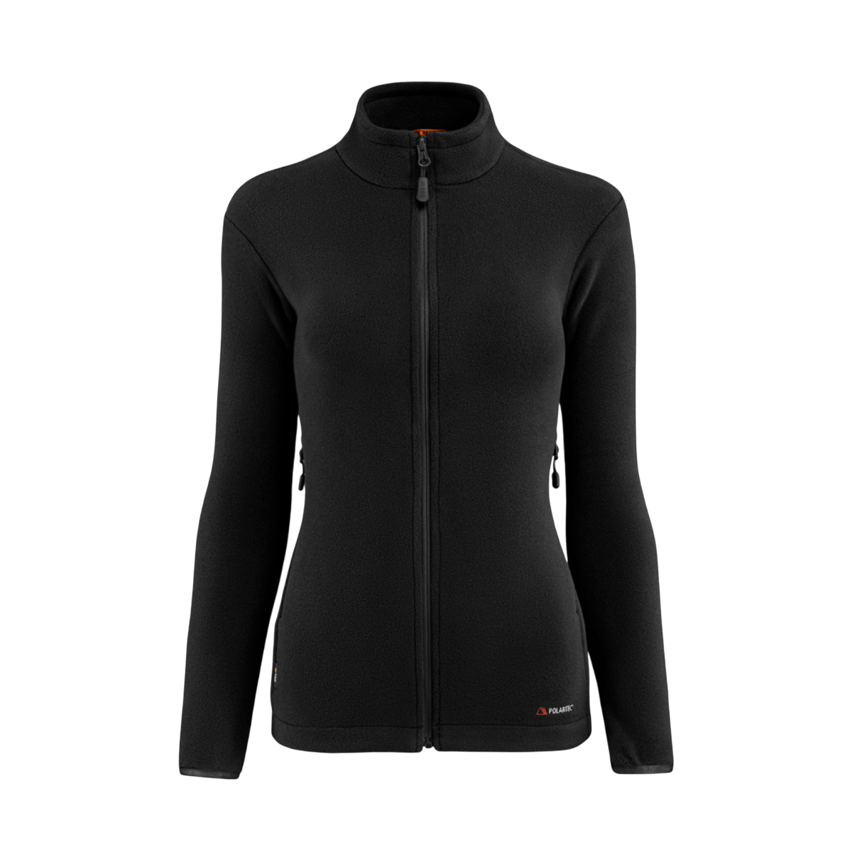 M-Tac Sweater Nord Fleece Polartec naisten malli mustana pitkällä vetoketjulla ja pystykauluksella naisten mukavuutta ja lämpöä varten.