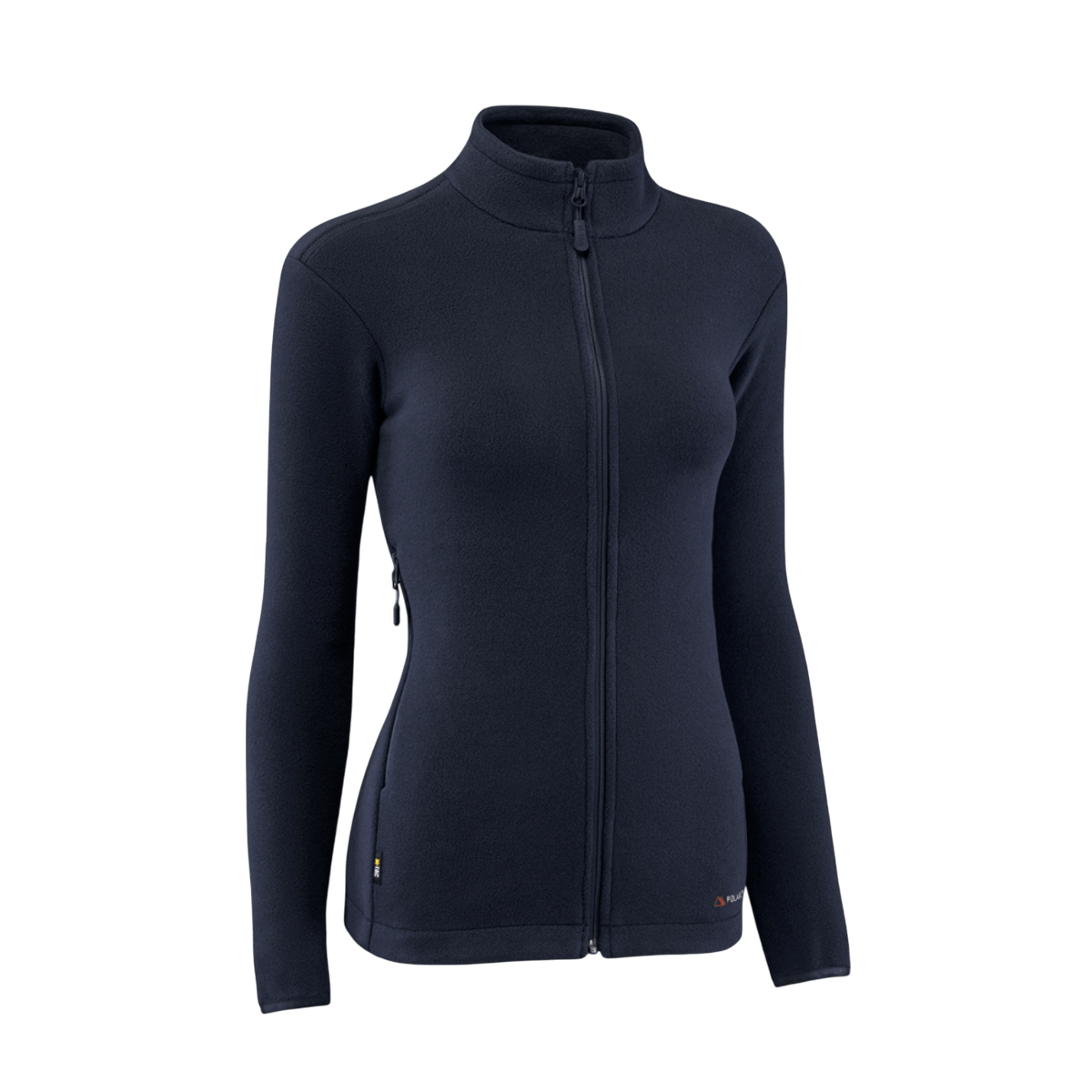 M-Tac Sweater Nord Fleece Polartec naisten malli mustana YKK-vetoketjulla ja pystykauluksella, suunniteltu naisille mukavuutta ja lämpöä varten.