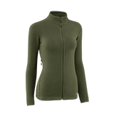 M-Tac Sweater Nord Fleece Polartec -naisten oliivinvihreä, YKK-vetoketjulla ja pystykauluksella, mukavuutta ja lämpöä tarjoava