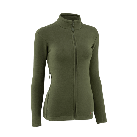 M-Tac Sweater Nord Fleece Polartec -naisten oliivinvihreä, YKK-vetoketjulla ja pystykauluksella, mukavuutta ja lämpöä tarjoava