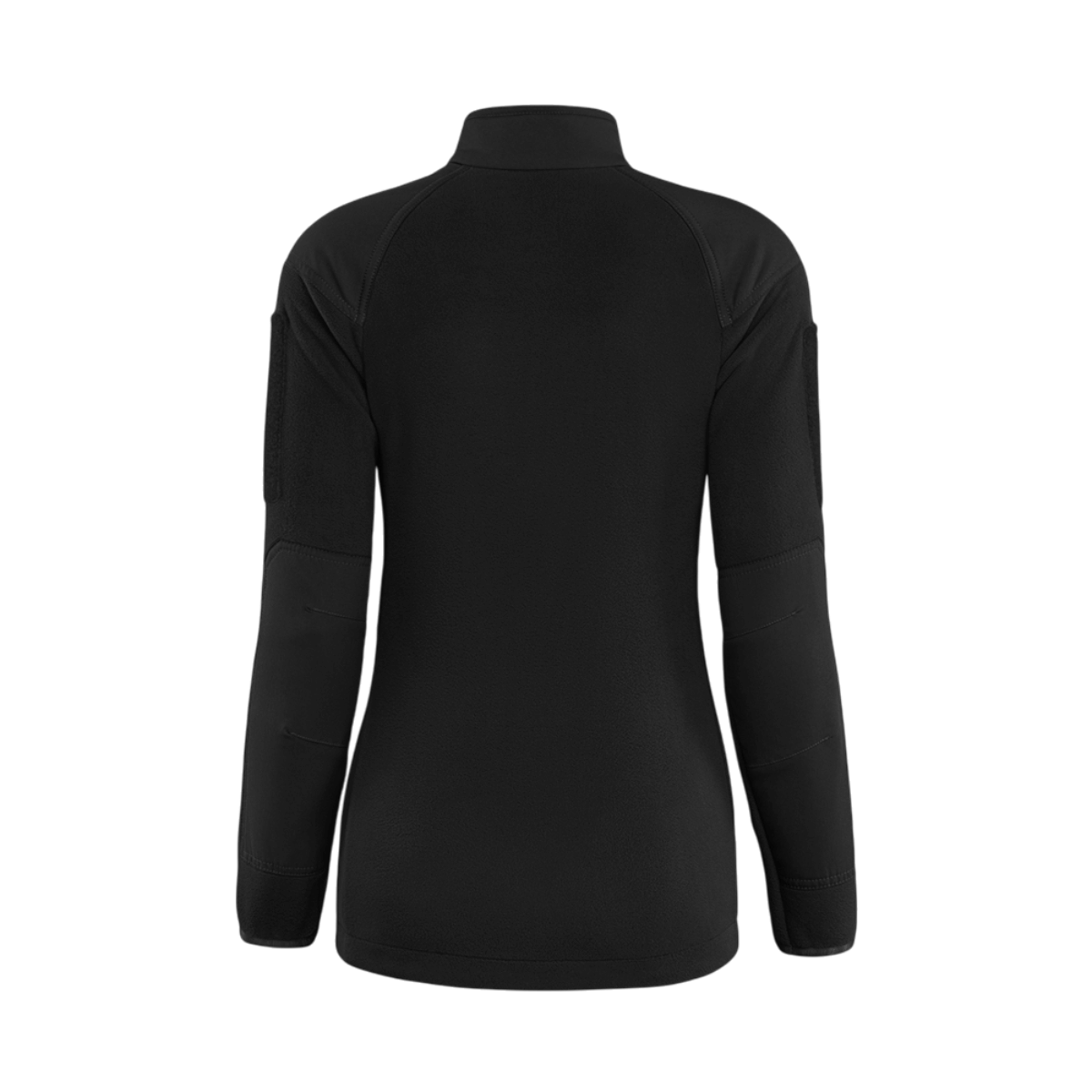 M-Tac Combat Fleece -takki Polartec Dame musta, tiukka malli Polartec-fleeceellä ja NIJ-sertifioinnilla, nähtynä takaa, galleria-asento 1.