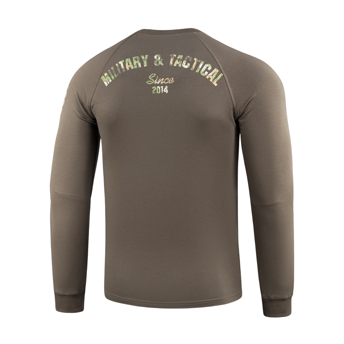 M-Tac Raglan Logo selkä, 'Military & Tactical Since 2014' -painatus, mukava istuvuus, sopii taktiseen käyttöön