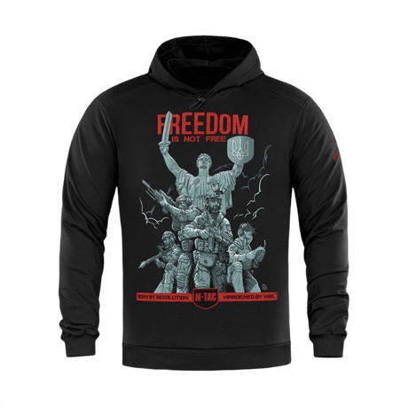 M-Tac Hoodie Freedom sotilasvaikutteinen, vapaa istuvuus, sopii aktiiviseen ulkoiluun. Huppu ja MagnaColours®-printti.