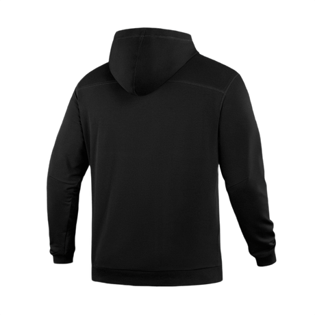 M-Tac Hoodie Freedom mustana, takaa. Sotilasaiheinen malli säädettävällä hupulla suojaa varten, valmistettu puuvillasta ja elastaanista.