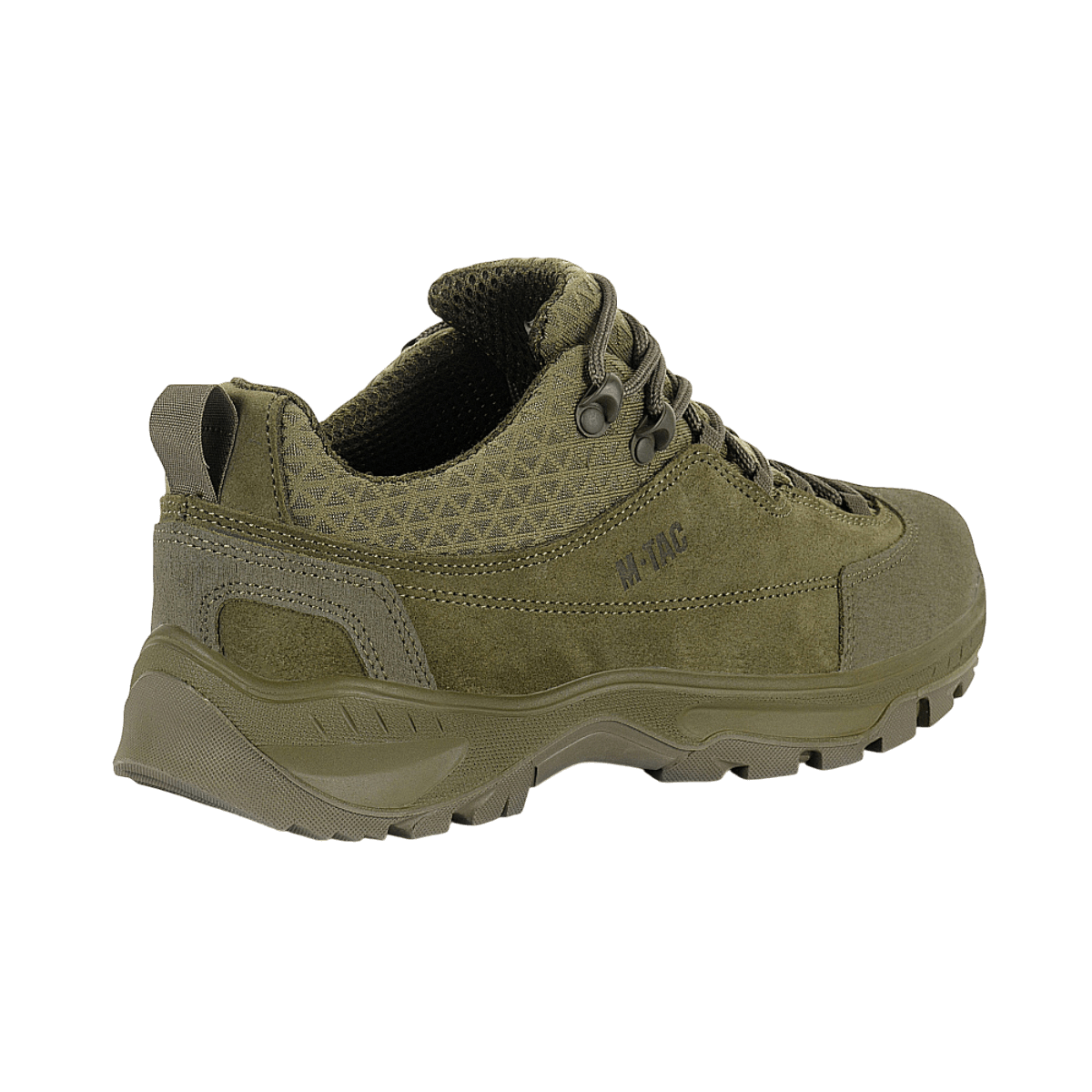 M-Tac Tactical Sneakers Patrol R Vent, vihreä, sopivat trekkingiin ja ulkoiluun; kestävä nahka ja hengittävät mesh-paneelit.