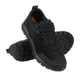 M-Tac Tactical Sneakers Patrol R Vent, musta, sopii trekkingiin ja ulkoiluun; kestävä nahka ja hengittävät mesh-paneelit.