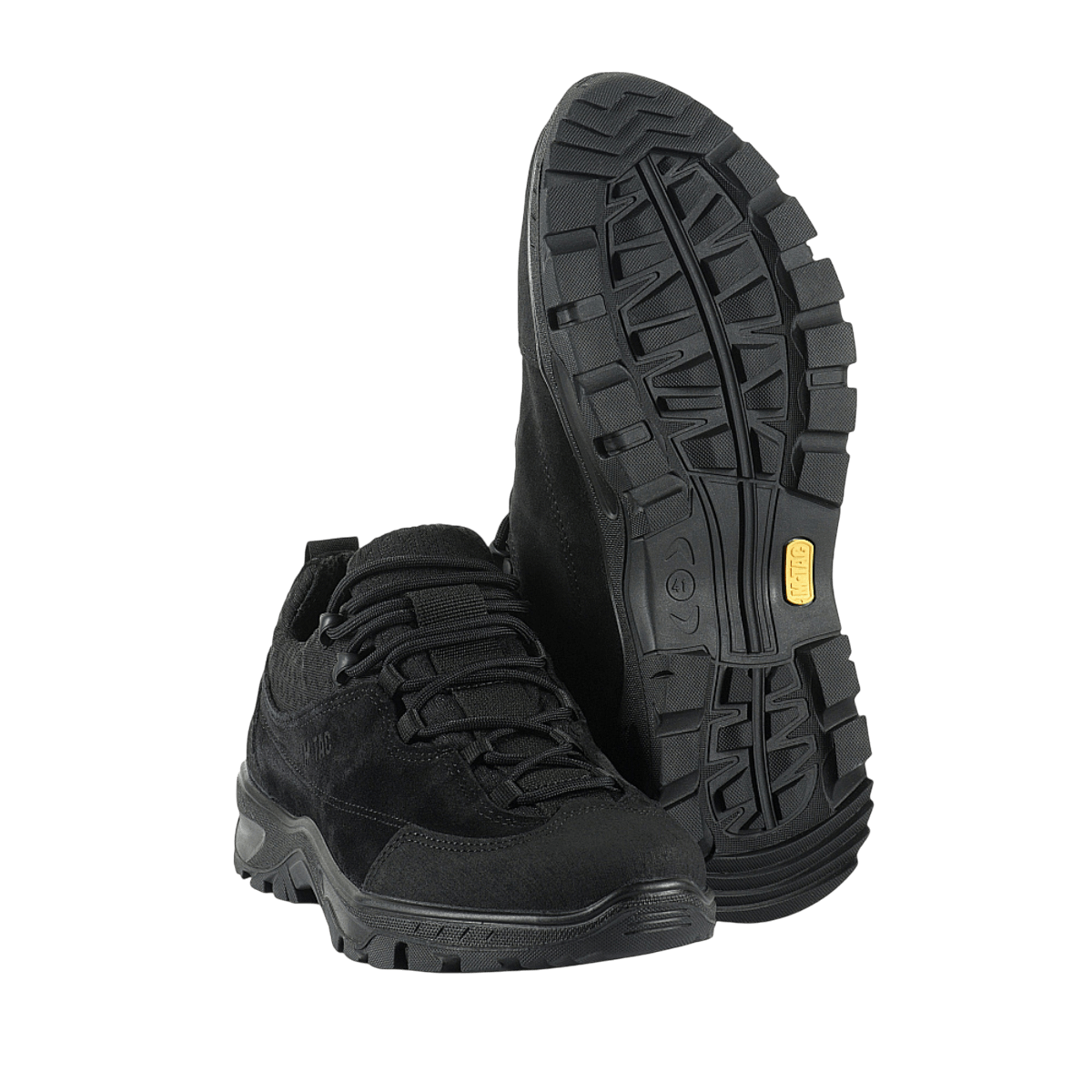 M-Tac Tactical Sneakers Patrol R Vent, mustat taktiset kengät trekkingiin; liukastumaton pohja ja hengittävät 3D-mesh-paneelit.