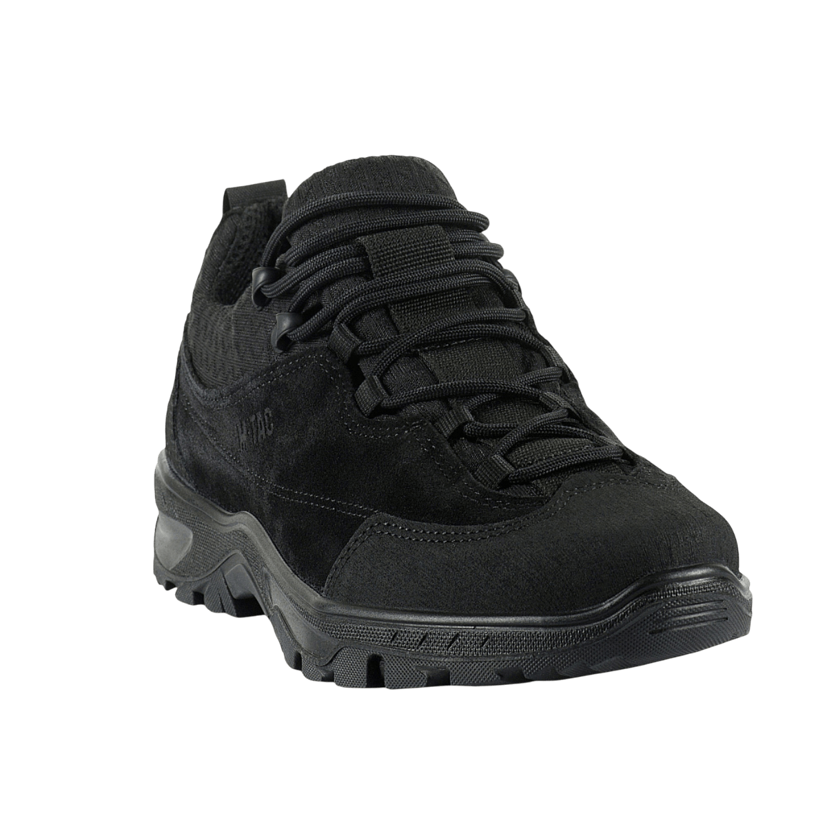 M-Tac Tactical Sneakers Patrol R Vent, musta, kestävä nahka ja 3D-mesh; sopii trekkingiin ja arkeen.