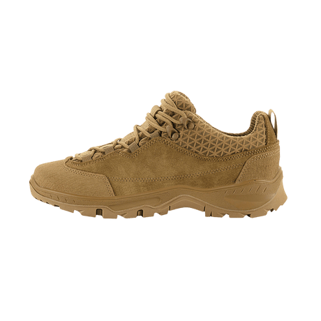 M-Tac Tactical Sneakers Patrol R Vent, mokkanahka ja hengittävä 3D-mesh; sopii trekkingiin ja juoksuun, sivuprofiilissa.