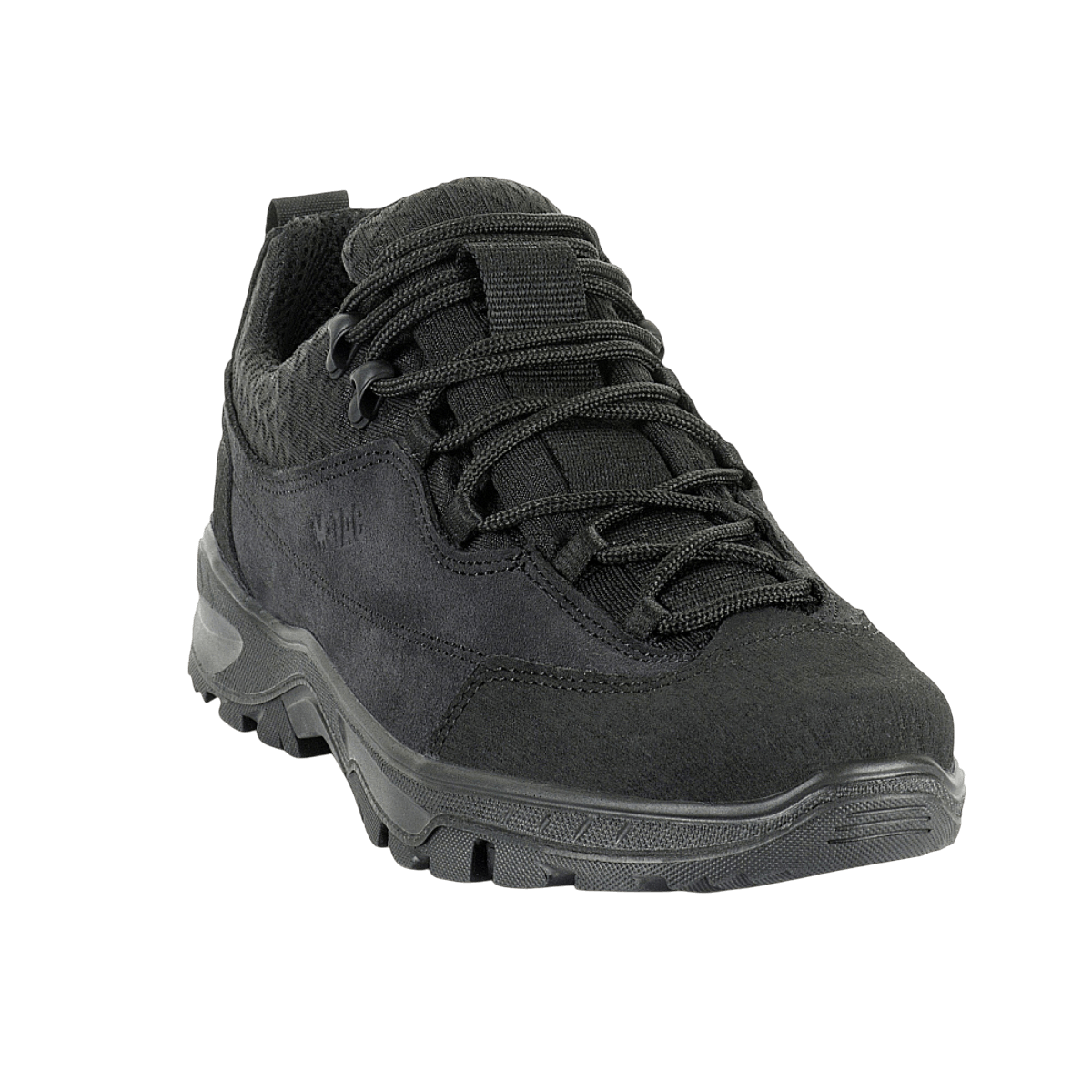M-Tac Tactical Sneakers Patrol R Vent, musta nahka ja 3D-mesh; sopii trekkingiin, juoksuun ja ulkoiluun, liukastumaton pohja.