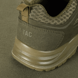 M-Tac Tactical Sneakers IVA – kestävä ja hengittävä, lähikuva kantapäästä ja synteettisestä nubuck-materiaalista, sopii ulkoiluun.