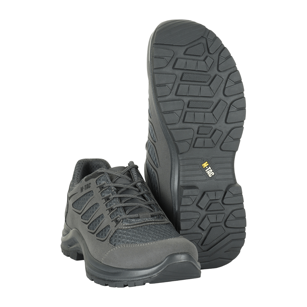 M-Tac Tactical Sneakers IVA harmaana, hengittävä verkko ja kulutusta kestävä pohja, sopii vaellukseen ja kesäkäyttöön.