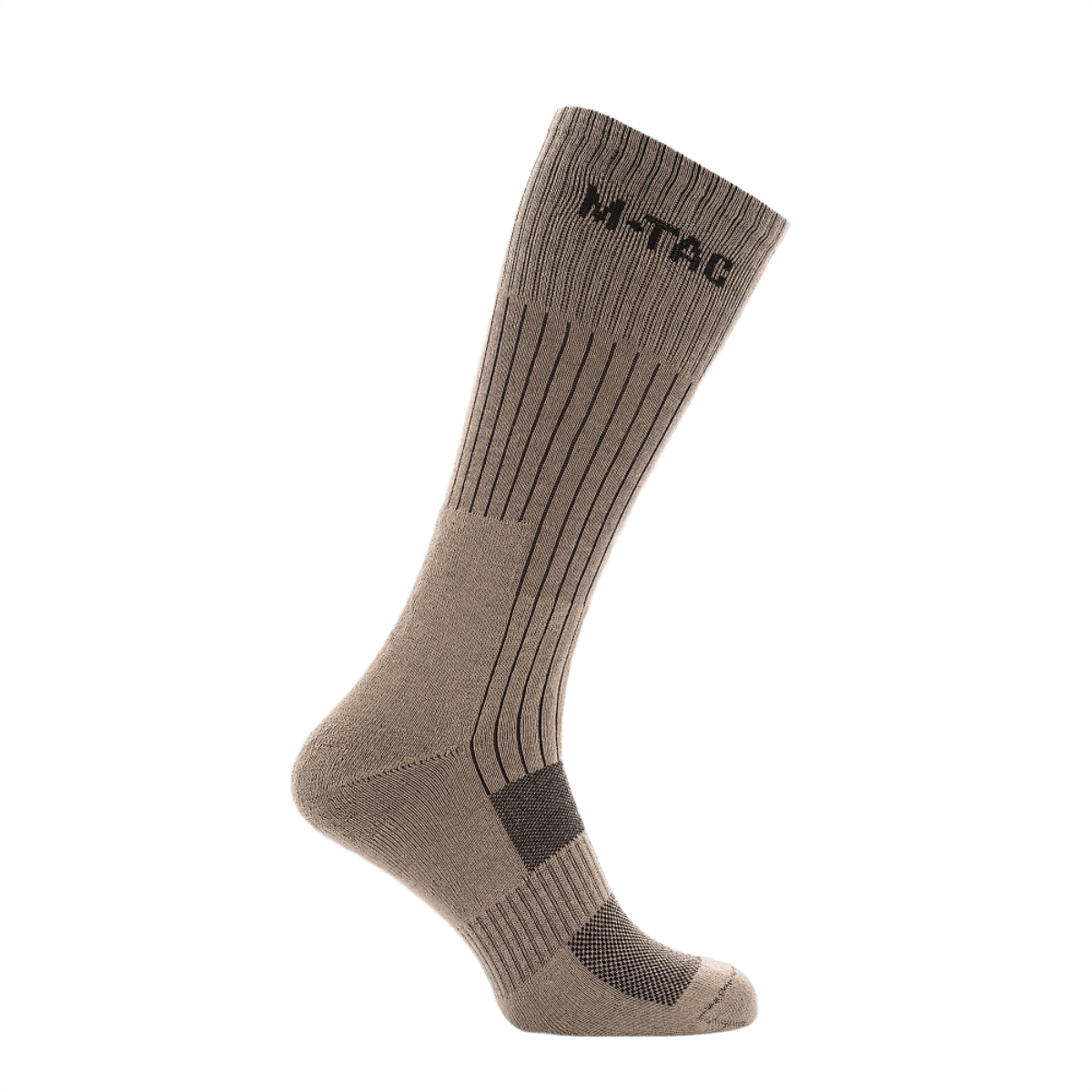 M-Tac Høje Sokker Mk.2 kehitetty trekkingiin tuella ja mukavuudella, termoalueilla ja jalkahihnalla liukumisen estämiseksi, beige.