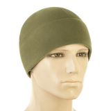 M-Tac Watch Cap Elite Fleece Beanie Hat Slimtex oliivinvihreänä, suunniteltu kylmään ja taktiseen käyttöön, näytetty mannekiinilla