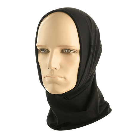 M-Tac Bomuld Tube Scarf monikäyttöinen kauluri mustana mannekiinilla, 100% puuvillaa.