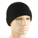 M-Tac Watch Cap 100% Akryl mustana, neulepipo matalalla mallilla ja kaksinkertaisella käänteellä, ihanteellinen kylmään säähän. Saatavana useissa ko'oissa.