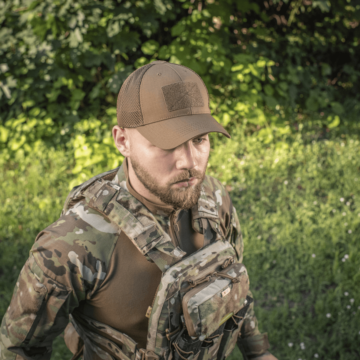 M-Tac Baseball Cap Ripstop Elite Flex ruskea ripstop verkkoventilaatiolla, galleria-asento 1