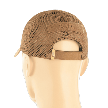 M-Tac Baseball Cap Ripstop Elite Flex ruskea ripstop ja verkkopaneelit, säädettävä suljenta, galleria-asento 1