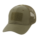 M-Tac Mesh Flex Ripstop Baseball Cap Velcro-kiinnityksellä vihreänä, mesh-paneelit ja Velcro-edusta, sopii kesään ja taktiseen käyttöön.