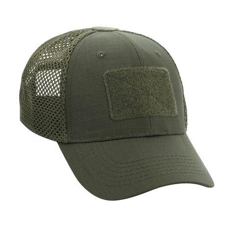 M-Tac Mesh Flex Ripstop Baseball Cap Velcro-kiinnityksellä vihreänä, mesh-paneelit ja tukeva lippa, ideaalinen taktiseen käyttöön ja kesämukavuuteen.