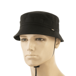 M-Tac Panamahat Gen. II Summer Flex musta, kevyt nylon/elastaani materiaali säädettävällä hihnalla, mukava ja sopiva kesäkäyttöön, galleria-asento 1