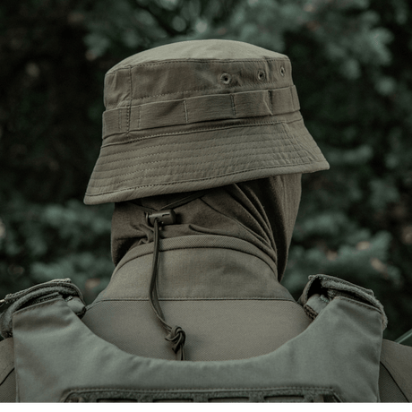 M-Tac Panamahat Gen. II Summer Flex oliivinvihreä nylon/elastaani, NIJ-sertifiointi, näytetty takaa, galleria-asento 1.