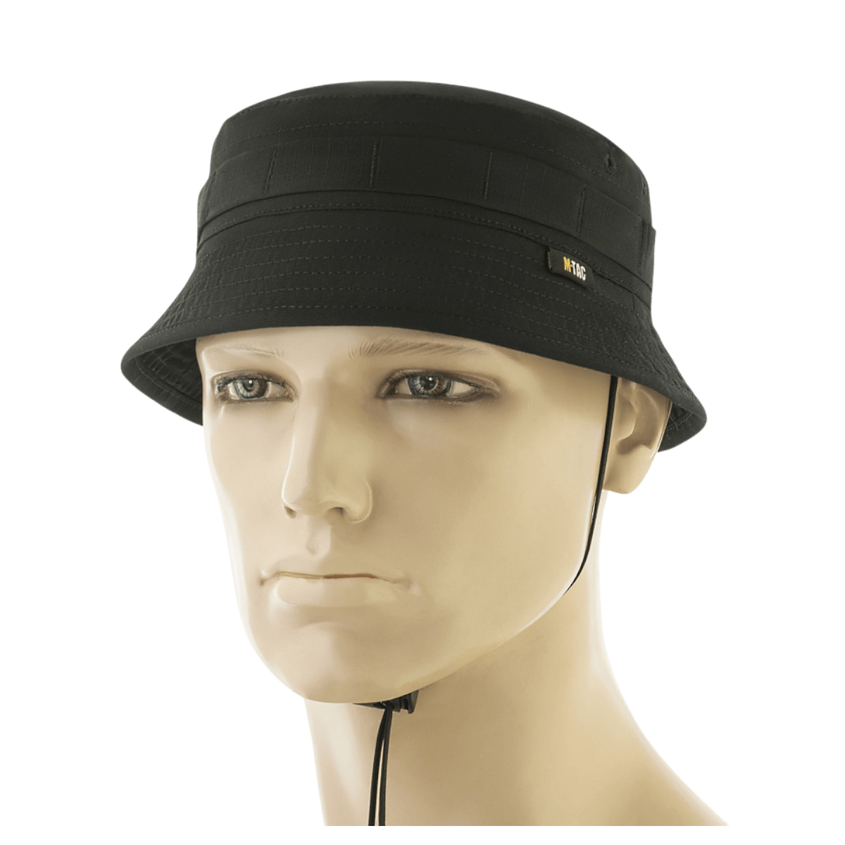 M-Tac Panamahat Gen. II Flex Rip-Stop musta rip-stop-kangas, NIJ-sertifiointi, näytetty manekiinilla, galleria-asento 1.