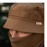 Lähikuva M-Tac Panamahat Gen. II Flex Rip-Stop ruskea rip-stop-kangas, yksityiskohdat ja saumat, galleria-asento 1.