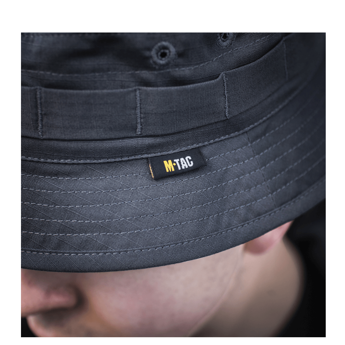 M-Tac Panamahat Gen. II Flex Rip-Stop tummasta rip-stop-materiaalista, kestävät ompeleet ja tuuletusreiät, galleria-asento 1.
