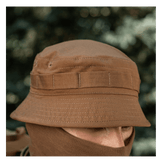 M-Tac Panamahat Gen. II Flex Rip-Stop ruskea rip-stop-kangas, NIJ-sertifiointi, näytetty manekiinilla sivulta, galleria-asento 1.